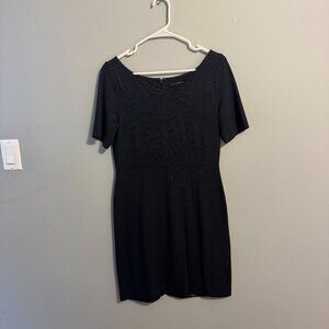 Navy Blue Polka Dot Banana Republic Structured Sheath Dress Size 6